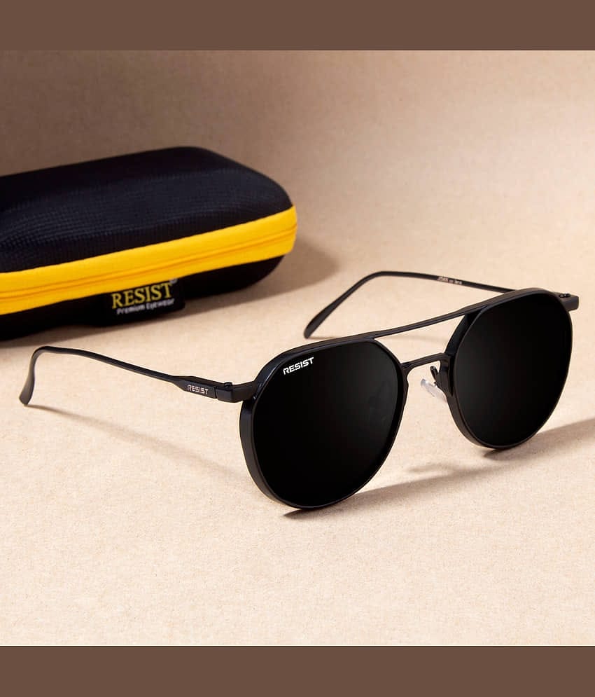 RESIST EYEWEAR Black Round Sunglasses ( Pack of 1 )