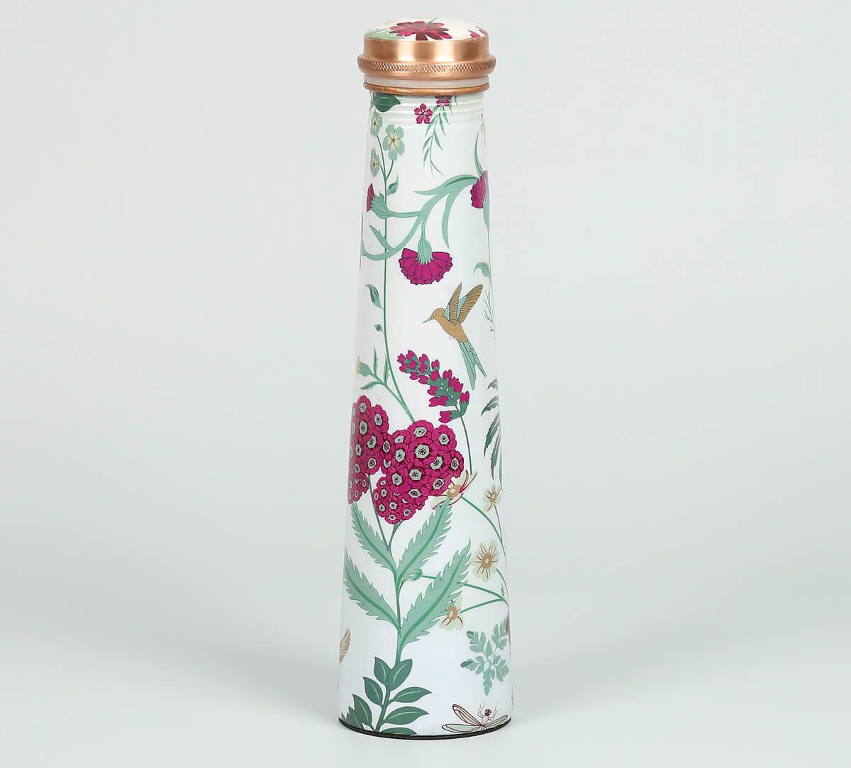 India Circus Grey Floral Galore Tapered Copper Bottle