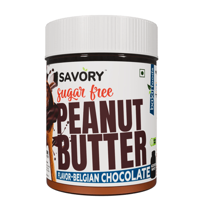 SAVORY Chocolate Creamy Peanut Butter (Sugar-Free) with Added Whey | High in Protein | No Added Sugar, Energy Booster, Gluten-Free & Keto Friendly | Cholesterol & Trans-fat Free | Chocolate Spread (200g)