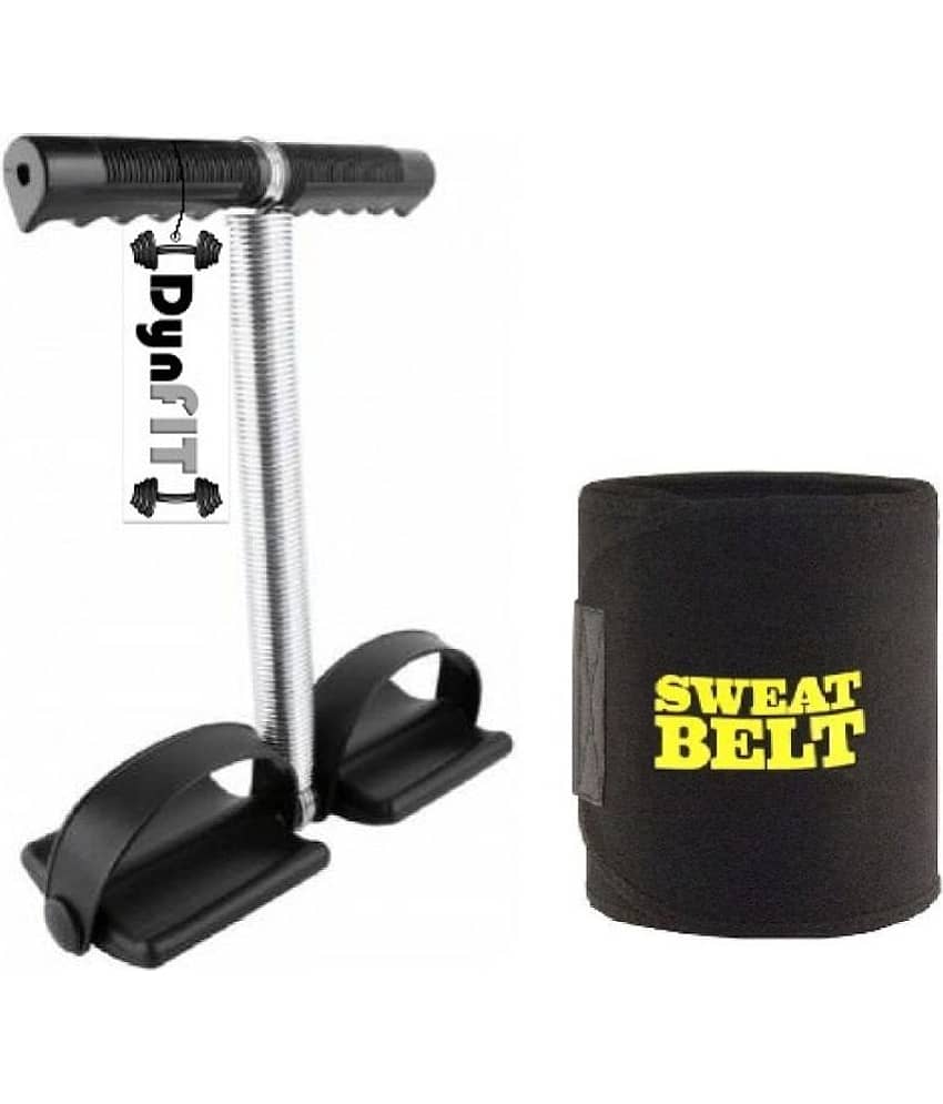 DynFIT combo of ab exerciser/tummy trimmer single spring with sweat belt