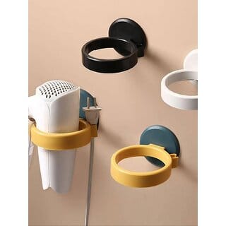Professional Wall-Mounted Hair Dryer Storage Shelf, Stainless Steel Material, Silicone Pad to Prevent Scratches