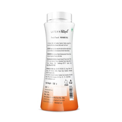 Layer'r Wottagirl Fresh Punch Perfumed Talc for women | 150g (Pack of 1) Layer'r Wottagirl Fresh Punch Perfumed Talc for women | 150g (Pack of 1)