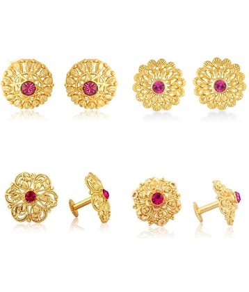 Vighnaharta Sizzling Charming Alloy Gold Plated Stud Earring Combo set For Women and Girls ( Pack of- 4 Pair Earrings)-VFJ1234-1192-1096-1098ERG