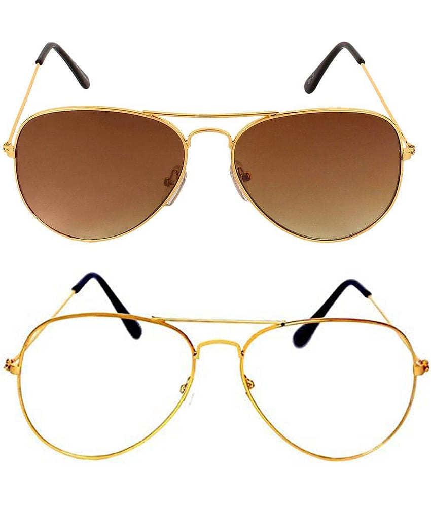 Kanny Devis - Gold Pilot Sunglasses ( Pack of 2 )