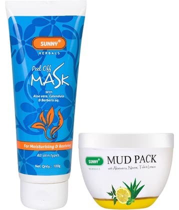 SUNNY HERBALS - Skin Revitalising pack-Peel off Mask 100g With Mud Pack 150g