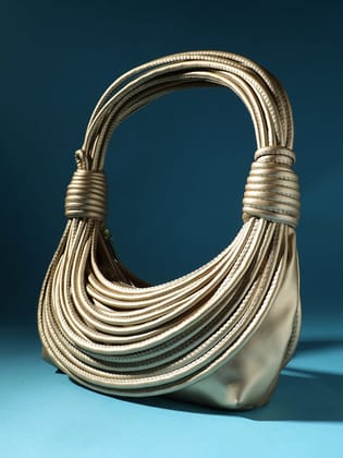 Wire Handbag - Gold-Hobo Bag