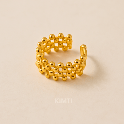 18k Gold Plated Bubble Head Ring