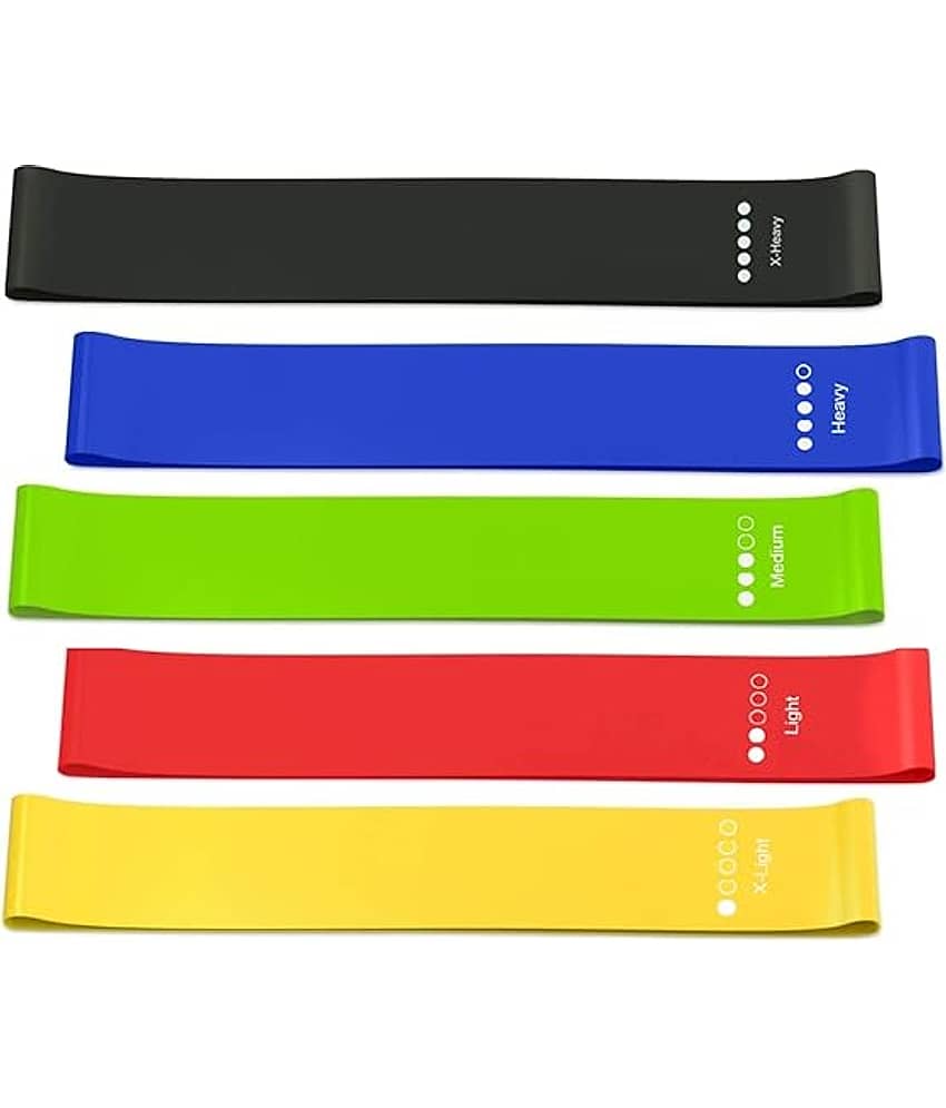 Resistance Bands Set for Men and Women, Pack of 5 Different Levels Elastic Band for Home Gym Long Exercise Workout â Great Fitness Equipment for Training, Pack of 1