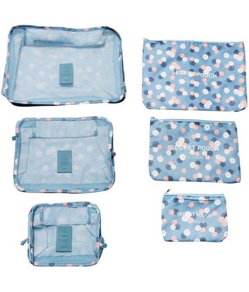 House Of Quirk Blue 6Pcs/1Set Travel Luggage Storage Bag