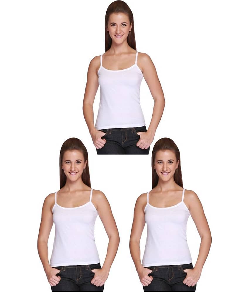 Dixcy Cotton White Camisoles Pack of 3