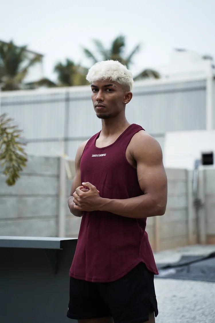 The Ribbed Tank V2 [WINE]-XS