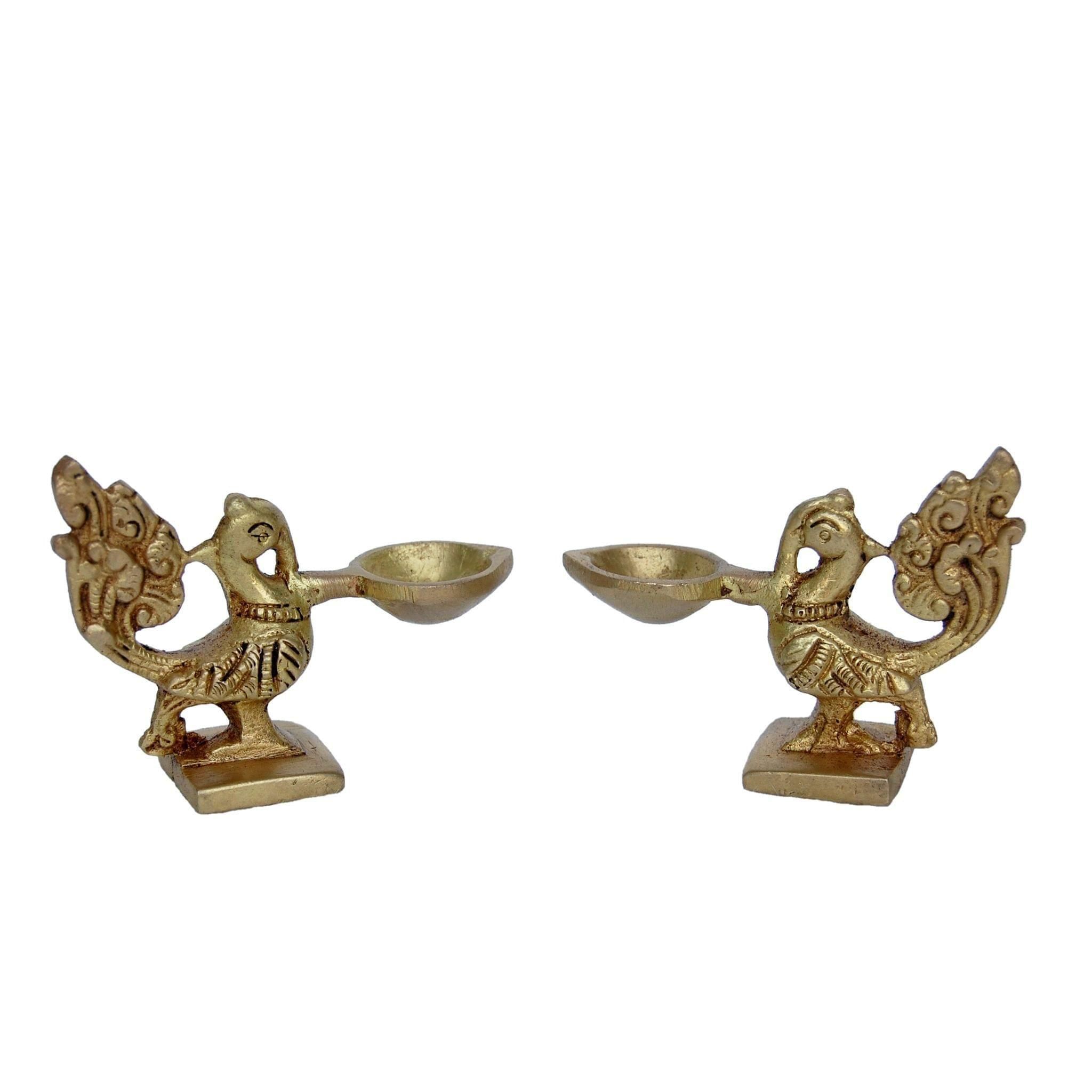 Brass Pair of Bird Oil Lamp Deepak  - 3.1*1.2*2.4 inch (BS1171 A)