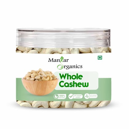 ManHar Organics Pure Whole Cashew (Kaju) Jar 200gm | Premium Nuts & Dry Fruits | Rich in Fibre, Vitamin E, K, B6 | Boost Immunity| Healthy Snacks | Dry Fruit Gift Pack