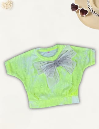 Girl's Green Tie-dye T-shirt[GT-555](4-12Years)-6-7Y (Size - 28) / Green / Imported