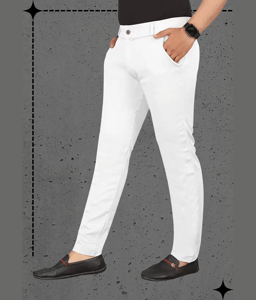 ikigai White Lycra Men's Trackpants ( Pack of 1 )