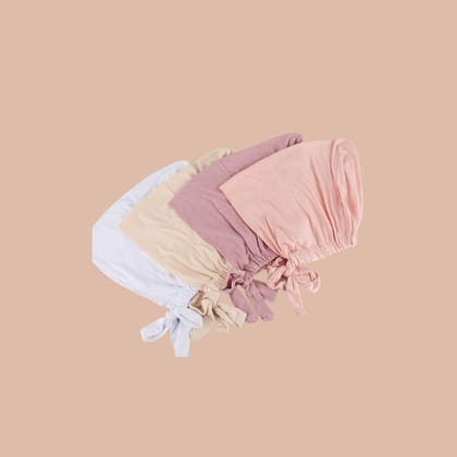 Adjustable Hijab Cap - Pack of Four