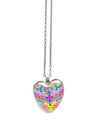 Asperse heart glass pendant