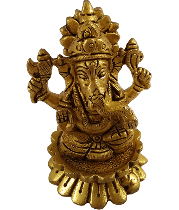 Apna Rudraksha Brass Lord Ganesha Idol ( 8 cm )