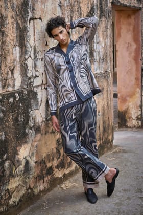 MARBLE PRINT SHIRT-M / Multi