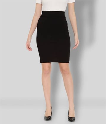 R L F - Black Cotton Blend Women's Straight Skirt ( Pack of 1 )