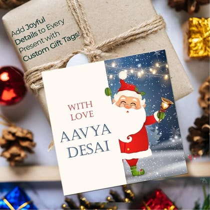 Personalised Christmas Gift Tags - Jingle Bells - Set of 10-Lots Of Love / Flat Cards With Ribbons