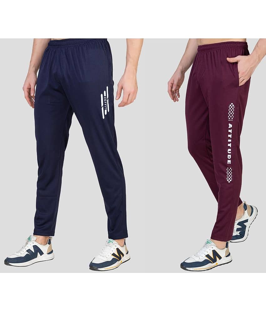 Zeffit - Multicolor Lycra Men's Trackpants ( Pack of 2 )