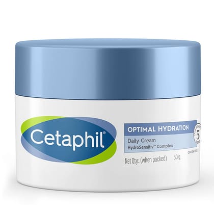 Cetaphil Optimal Hydration Daily Cream 50g | Lightweight Moisturizer & Fast Absorption | Hyaluronic Acid, Blue Daisy Extract, Niacinamide Cetaphil Optimal Hydration Daily Cream 50g | Lightweight Moisturizer & Fast Absorption | Hyaluronic Acid, Blue Daisy
