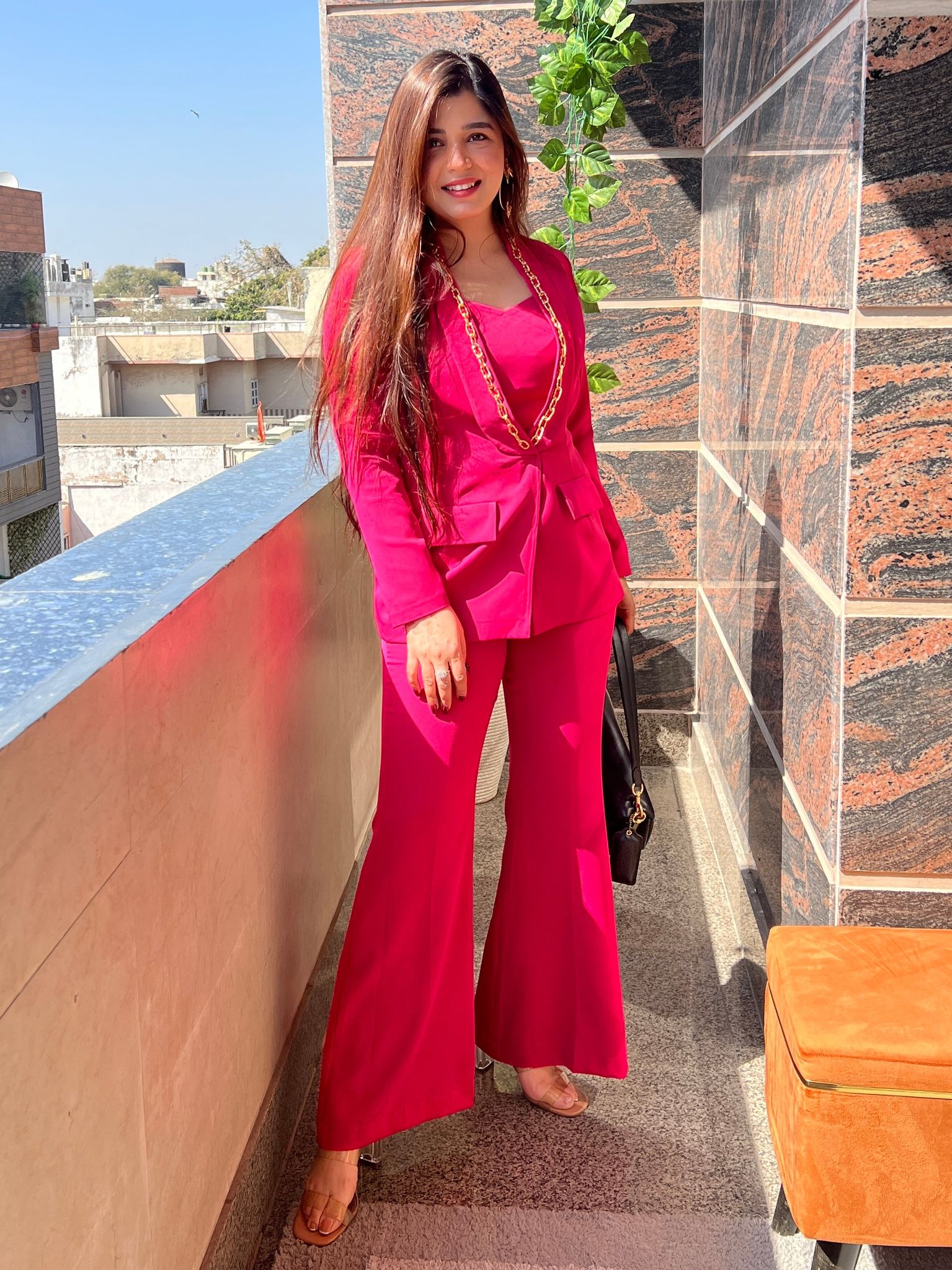 Huda Hot Pink Three Piece Cordset-S