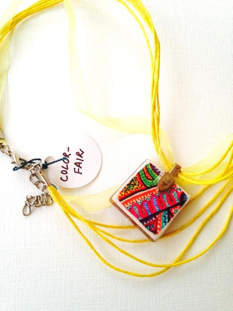 Color Fair Square Glass Pendant