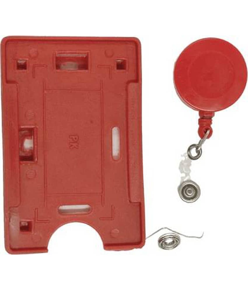 Dey's Plastic ID Badge Holder & Retractable Carabineer Reel Clip
