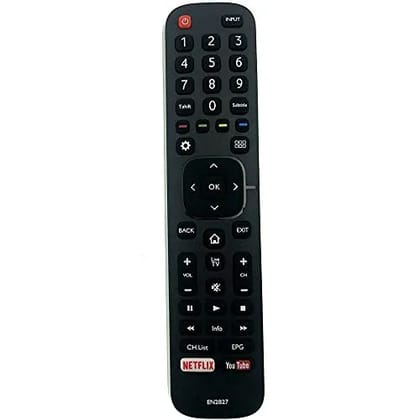 EHOP EN2B27V Compatible Remote Control for VU LED/LCD TV with Netflix Button (Black)
