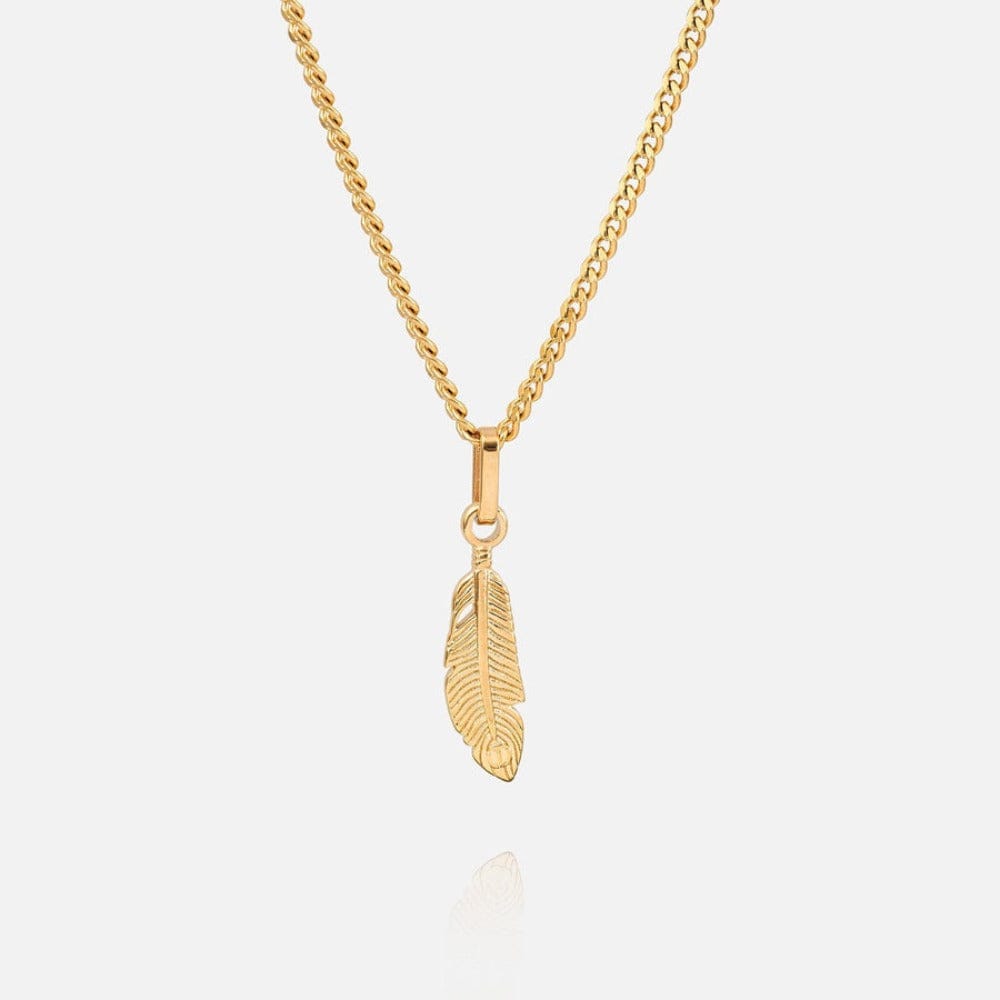 FEATHER (GOLD) PENDANT+CHAIN-50CM