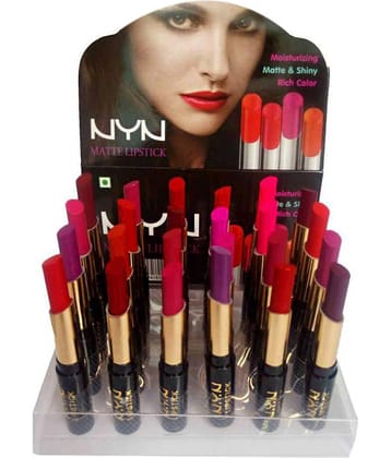 NYN Moisturzing Matte & Shiny Rich Col Lipstick Pack Of 24