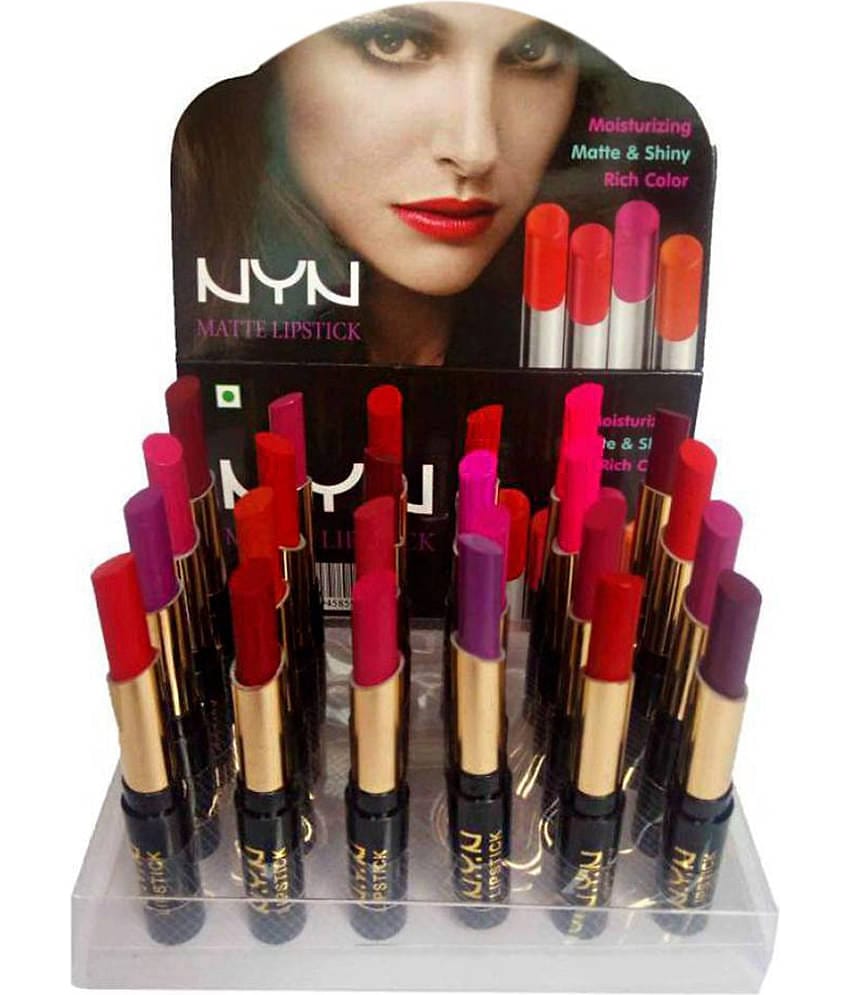 NYN Moisturzing Matte & Shiny Rich Col Lipstick Pack Of 24