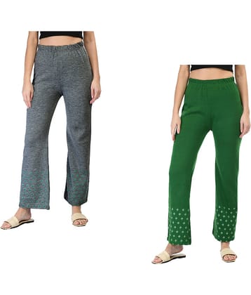 IndiWeaves Pack of 2 Woollen Straight Women's Palazzos ( Multicolor )