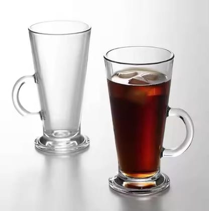 Tall Irish Coffee Mugs with Handle | 270 ML | Tea Cup | Large Cup for Juice,Tea, Cappuccino, Hot Chocolate & Cold Beverages |
