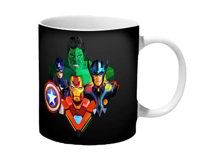 Multicolor Geometric Avengers Ceramic Mug