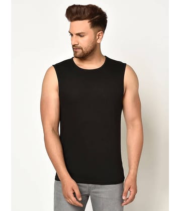 Glito Pack of 1 Cotton Blend Gym Vest For Men ( Black )