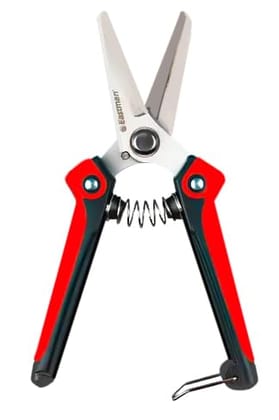 Eastman Pruning Shears With Curved Cutter Heavy Duty Garden Plant Cutter 190 Mm Stainless Alloy Steel Cutter Tools Leaf Cutter for Home Garden, Wood Branch Trimmer, Garden (E-3025)