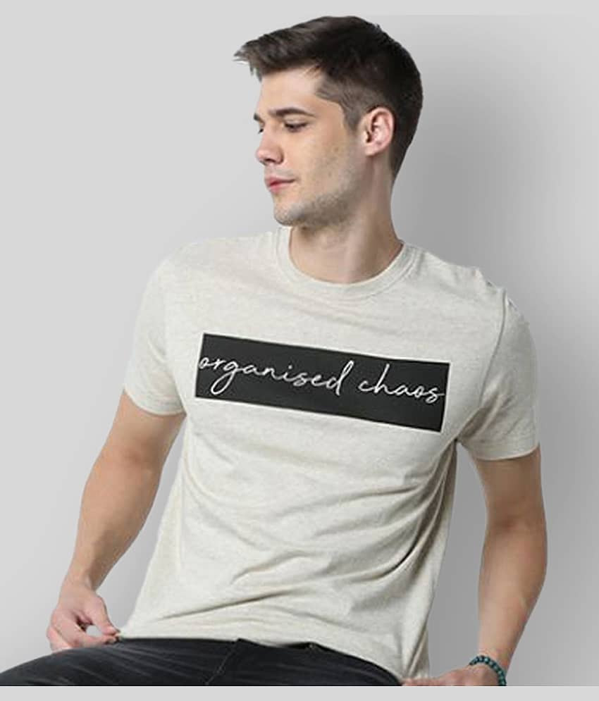 Huetrap Pack of 1 Cotton Regular Fit Men's T-Shirt ( Beige )