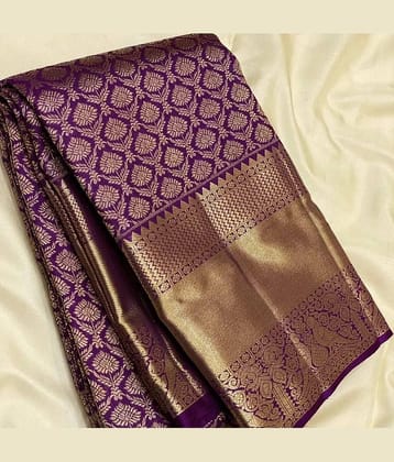 fab woven Art Silk Woven Design Banarasi saree With Unstitched Blouse Piece ( Wine )