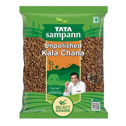 Tata Sampann Unpolished Kala Black/Brown Chana, 1 kg