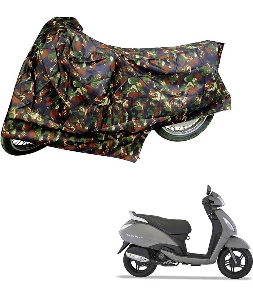 AutoRetail Dust Proof Two Wheeler Polyster Cover for TVS  Jupiter (Mirror Pocket, Jungle Color)