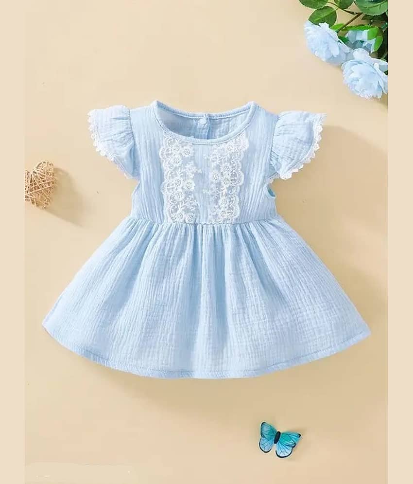 VELION Georgette Frock For Baby Girls ( Pack of 1 , Light Blue )