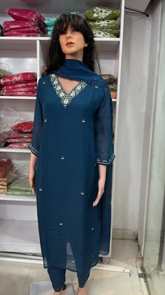 Organza 3 piece set with hand work