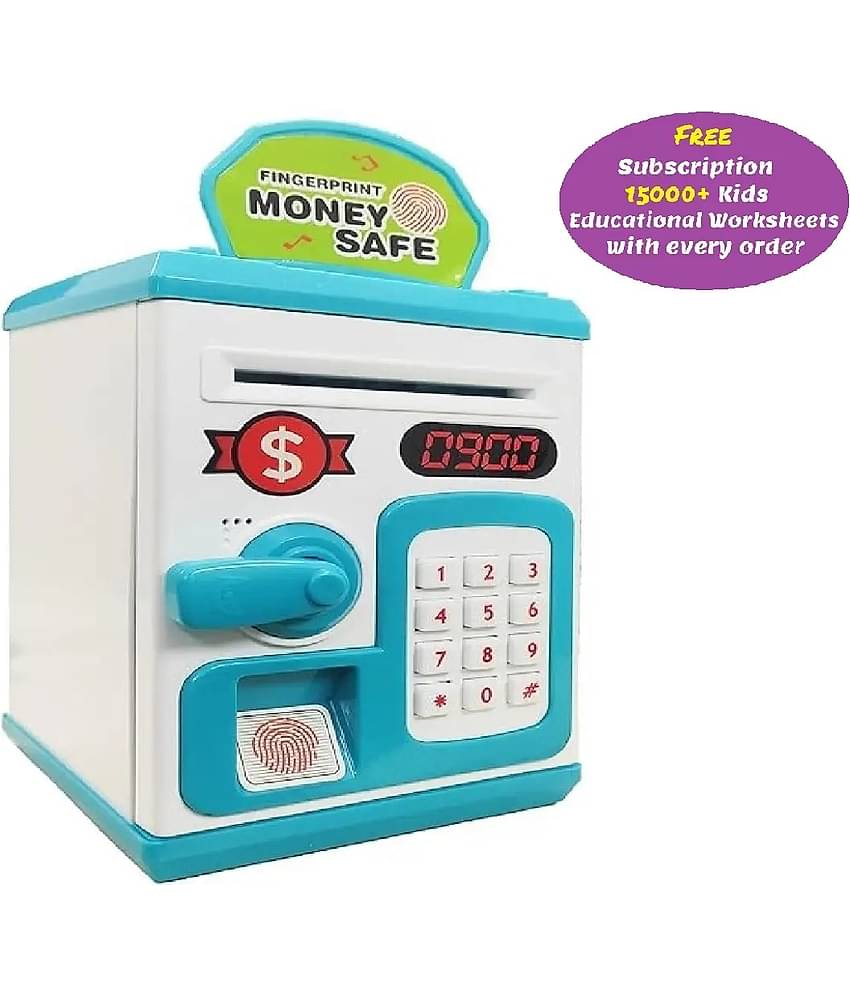 Toonkiz Money Safe Kids With Finger Print Sensor Piggy Savings Bank With Electronic Lock