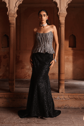 Black beauty fish cut corset set-XS