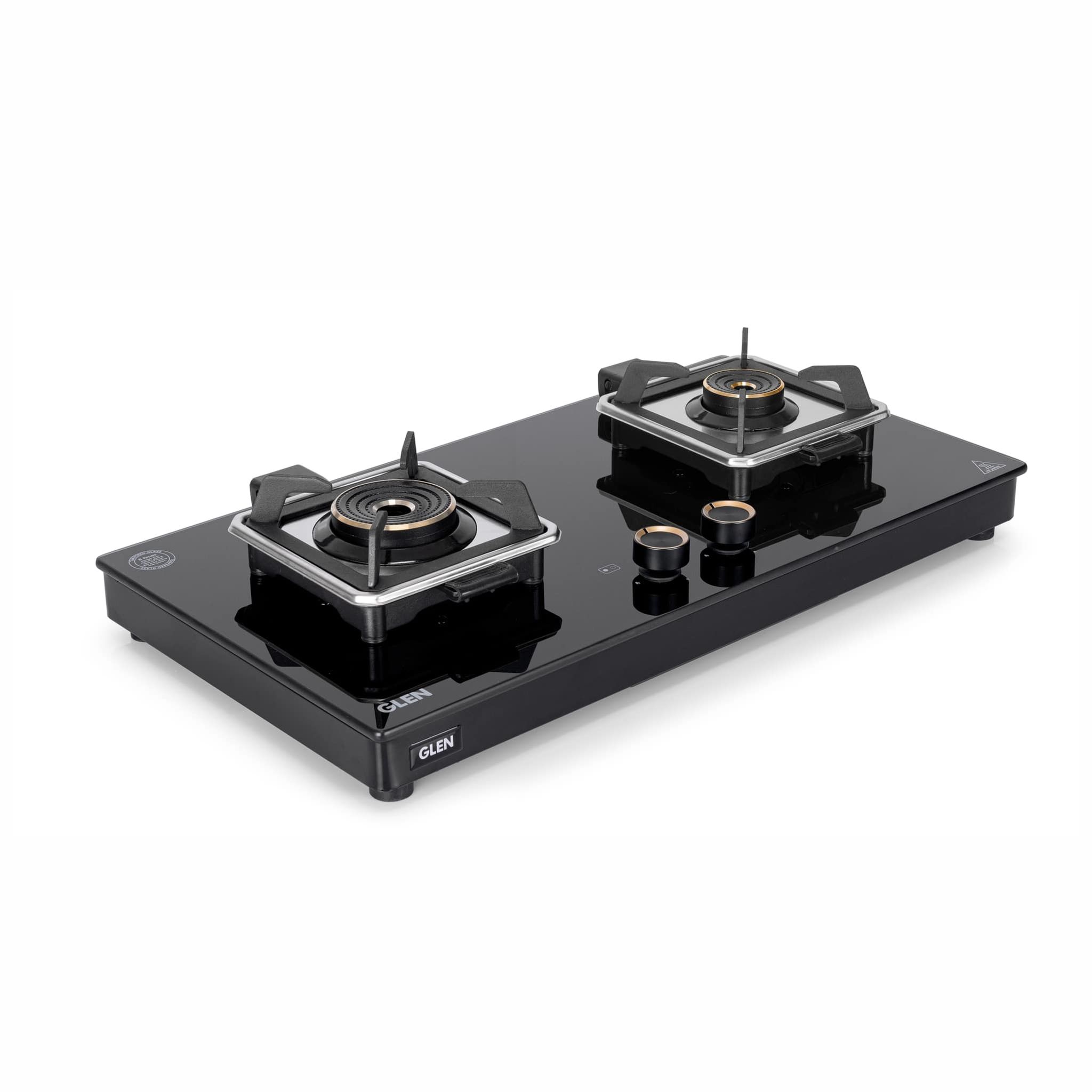 2 Burner Swift Glass Gas Stove with Multi Ring Forged Brass Burners (CT1022GTBLSWIFT)