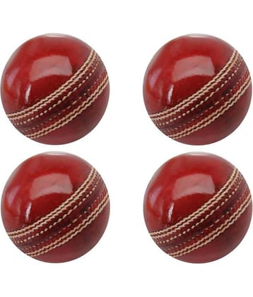 EmmEmm Pack of 4 Pcs Gold Standard Leather Cricket Balls