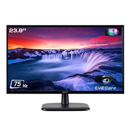 Acer EK240YC 23.8 Inch (60.4cm) Full HD (19201080) Pixels VA Panel LCD Monitor with LED Back Light I 250 Nits I HDMI, VGA Ports I Eye Care Features Like Bluelight Shield, (Black)